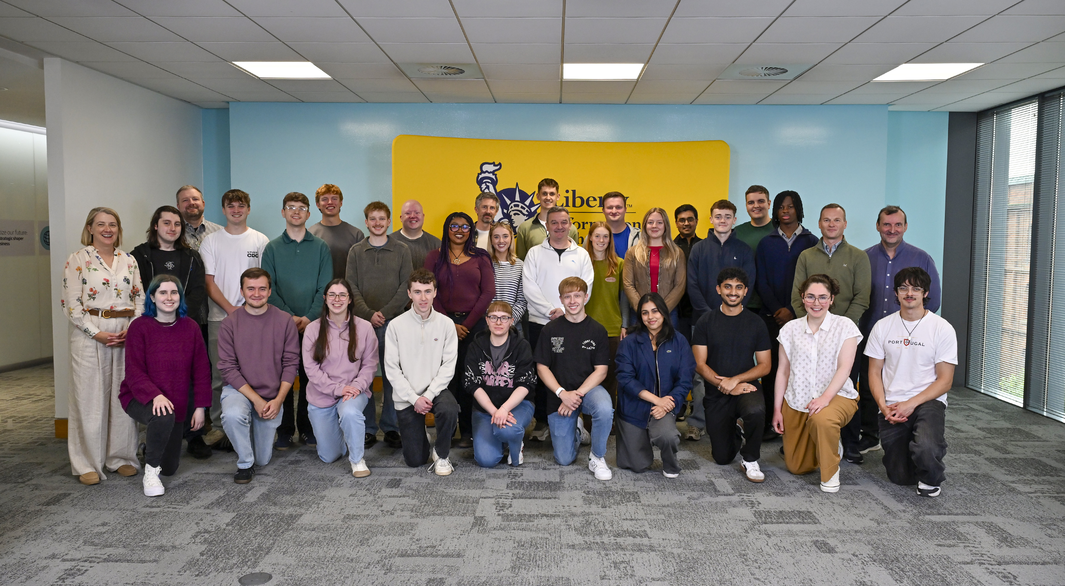 TechStart graduates pictured with senior leadership team at Liberty