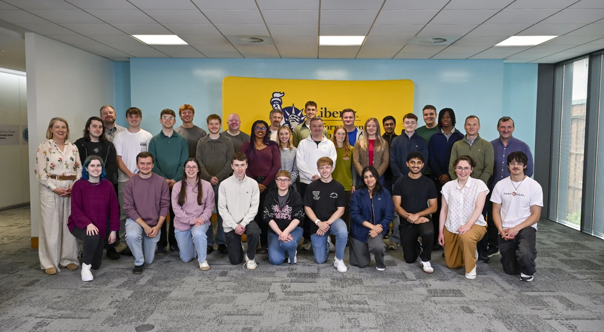 TechStart graduates pictured with senior leadership team at Liberty