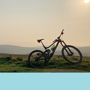 Photo of bike on hilltop